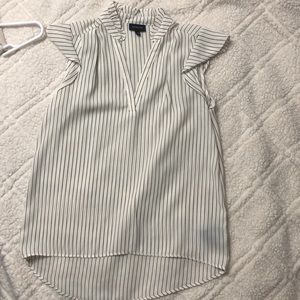 Striped cream and black top